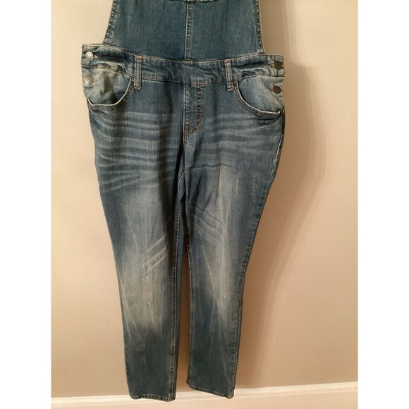 MOSSIMO DENIM SIZE SMALL MEDIUM BLUE SLIM LEG OVERALLS - Picture 7 of 11